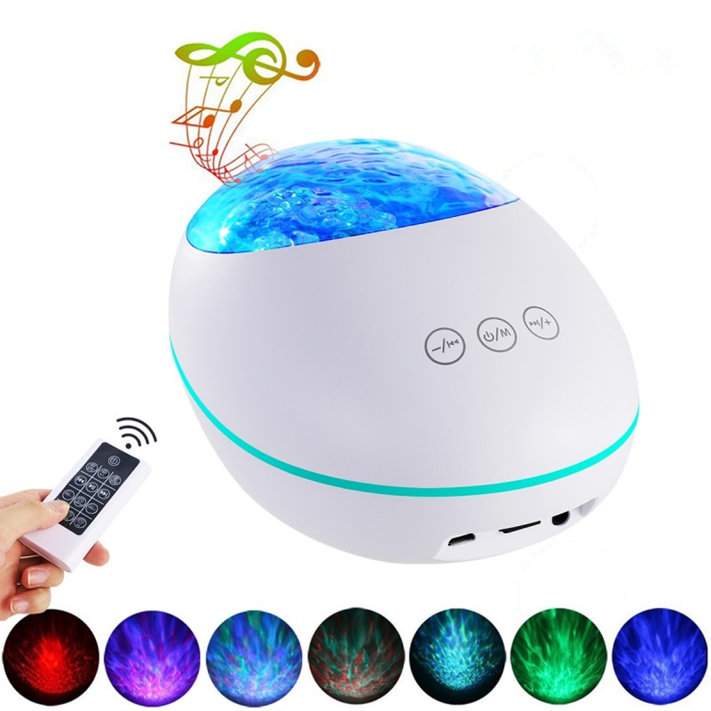 Chanceux pierre océan vague projecteur scène lumière effet veilleuse Bluetooth lecteur de musique télécommande eau vague couleur lampe