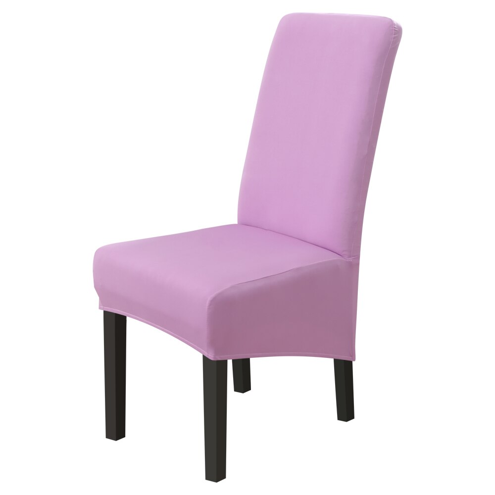 Xl storlek lång rygg rygg stolsöverdrag spandex tyg stolsöverdrag restaurang hotell fest bankett säte slipcovers: Ljuslila