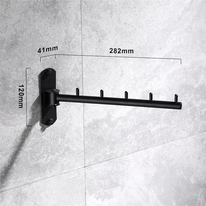 Bsevb - ruchomy wieszak na ubrania, obrotowy, ze stali nierdzewnej, do montażu na ścianie, do wewnątrz i na balkonie, oszczędzający miejsce