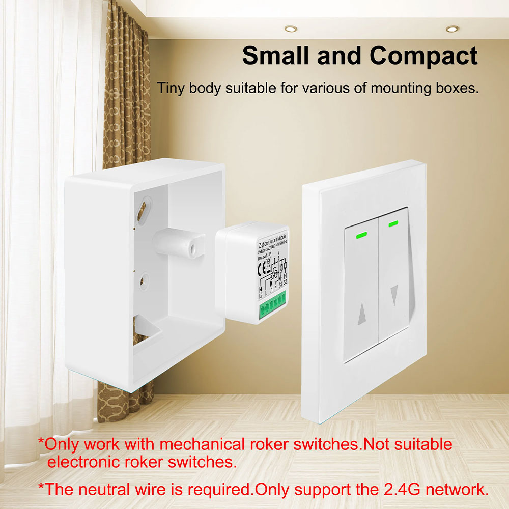 Tuya ZigBee3.0 Modulo interruttore intelligente per tende per tende a rullo Motore elettrico per otturatore 1/2 Gang Funziona con Alexa Google Home