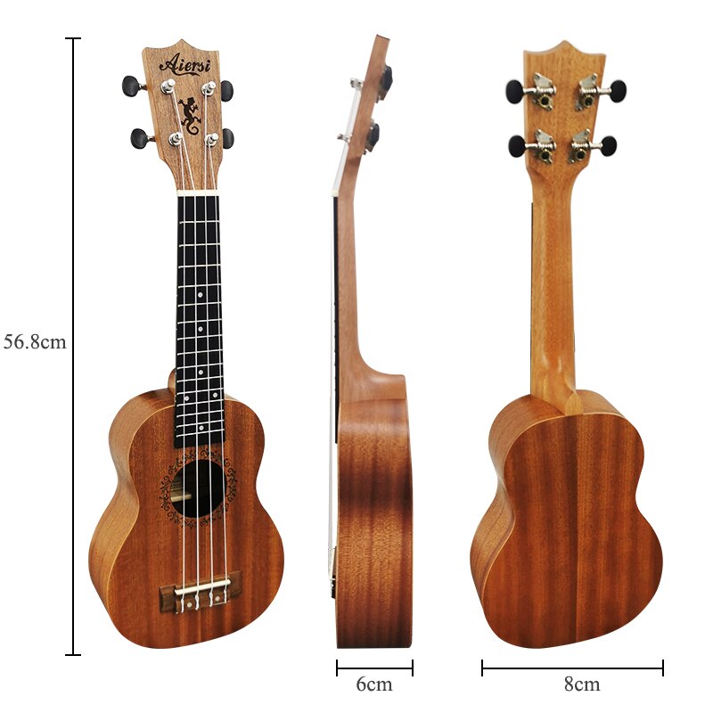 21 Inch Akoestische Ukelele 4 String Hawaii Reizen Gitaar Sopraan Gecko Dolfijn Ananas Ukulele Voor Kinderen En Muziek Beginner