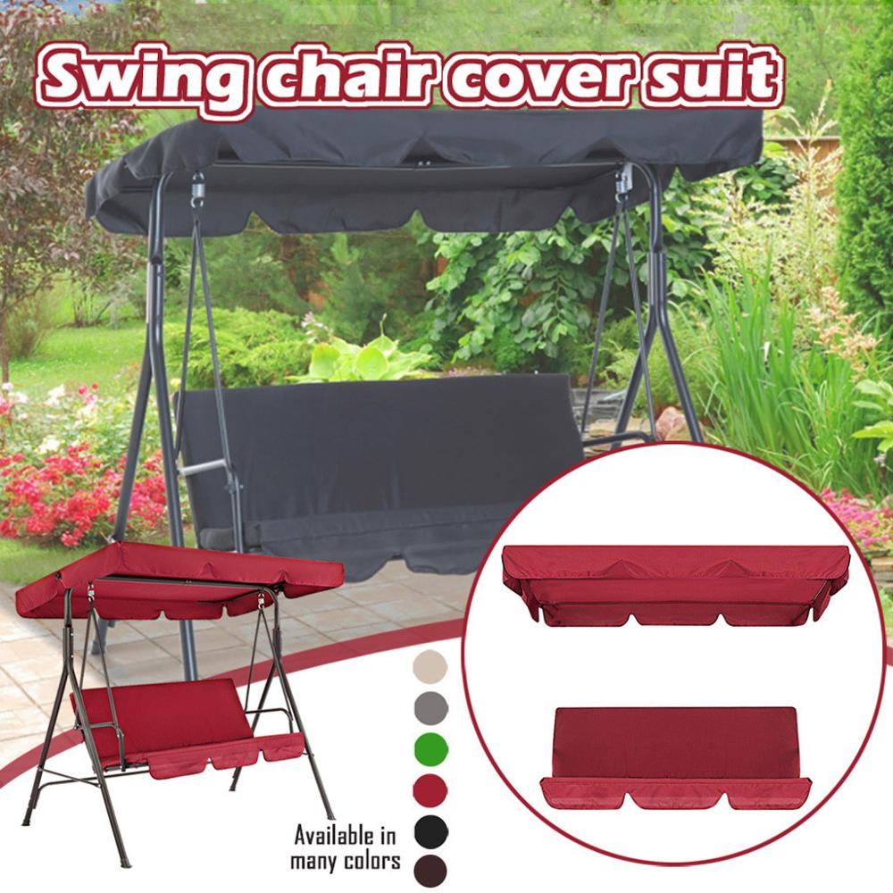 2 stuks/set stevige tuinstoelen patio schommel stoelhoes universele luifelbeschermer waterdicht zonwerend voor 3- zits zonnescherm