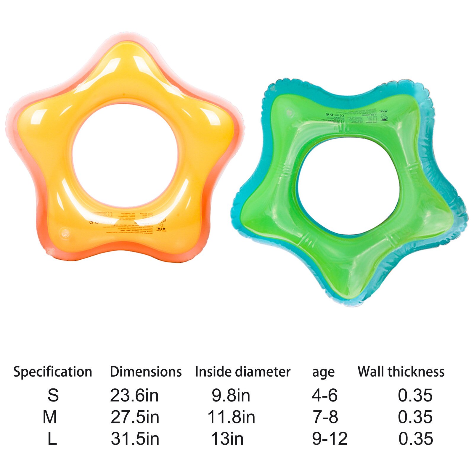 Inflatable Pool Floats Swim Tubes Rings Summer Beach Water Float Star-shaped Inflatable Swimming Rings For Kids Adults