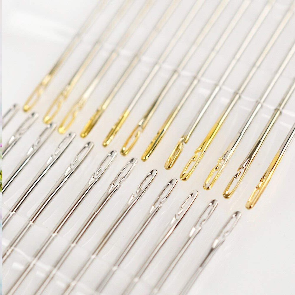 12Pcs/set Elderly Stainless Steel Needle-side Hole Blind Needle Household Sewing Hand Sewing Needles Threading Apparel Sewing