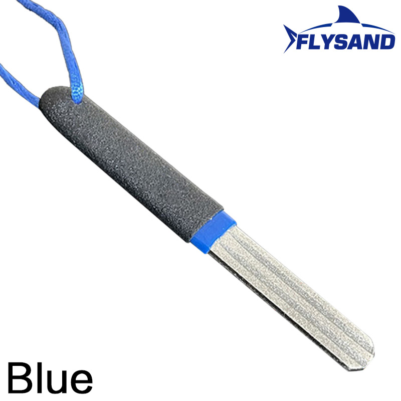 FLYSAND-afilador de anzuelos de pesca portátil con doble ranura para exteriores, herramienta para afilar anzuelos, accesorios de pesca: Blanco