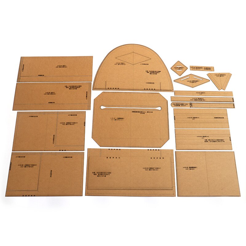 1Set DIY Kraft Paper Template Backpack Men and Women Wallet Leather Craft Pattern DIY Stencil Sewing Pattern 42*34cm