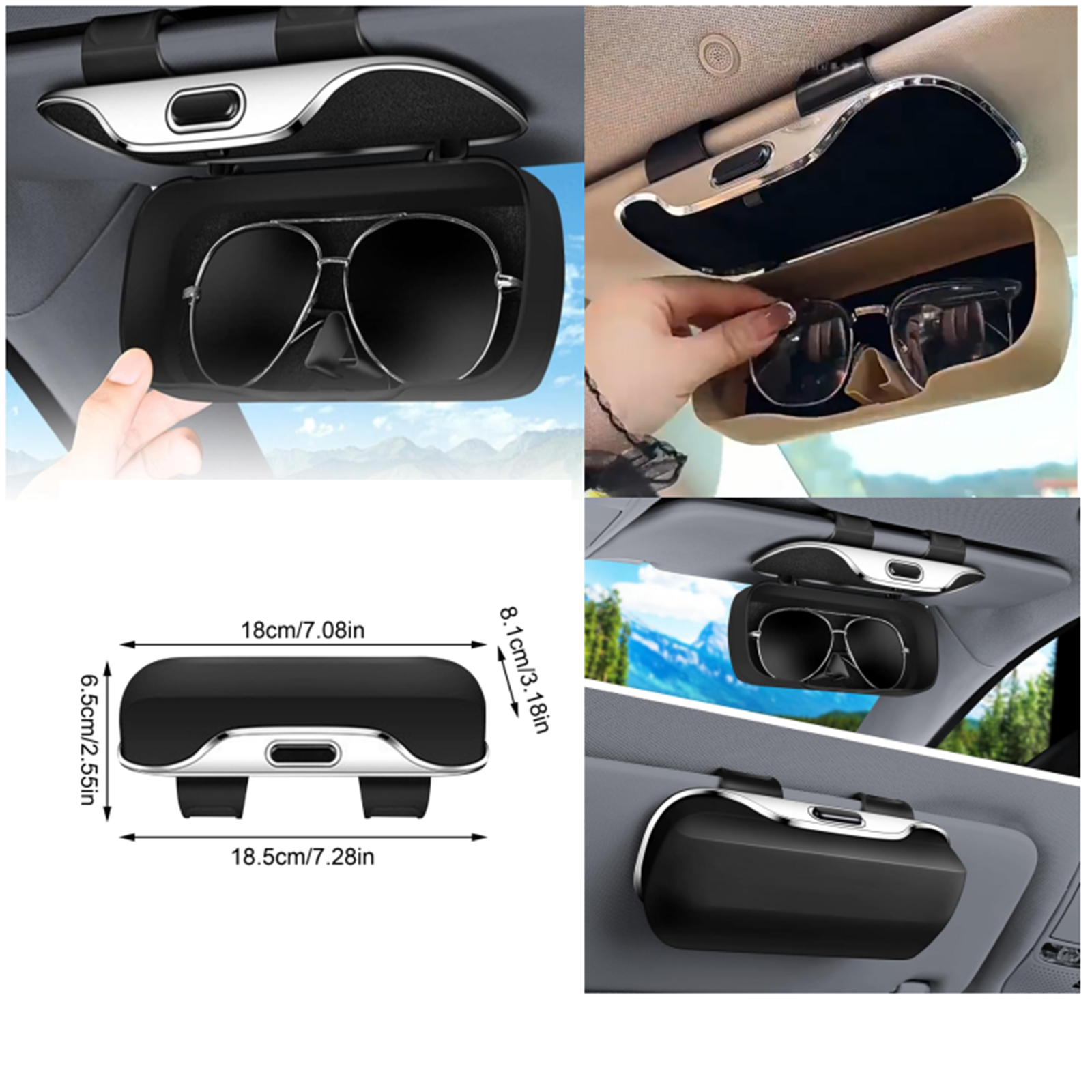 Portable Sunglasses Holder Eyeglass Case Glasses Holder Vehicle Visor Expansion Accessories Sunglass Holder Car Sunglass Holder