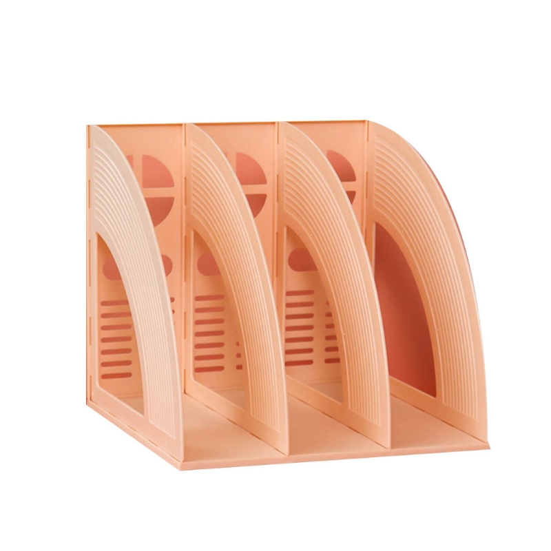 Porte-fichiers Vertical à 3 ou 4 grilles, porte-documents de bureau, support Vertical, bouchon de livre, accès par traction, papeterie de bureau: Orange A