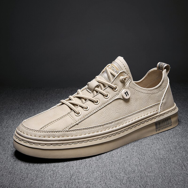 Mænd originale lædersko anti-glatte mænd sneakers mærke drenge fodtøj snøre sneakers til herre læder sko