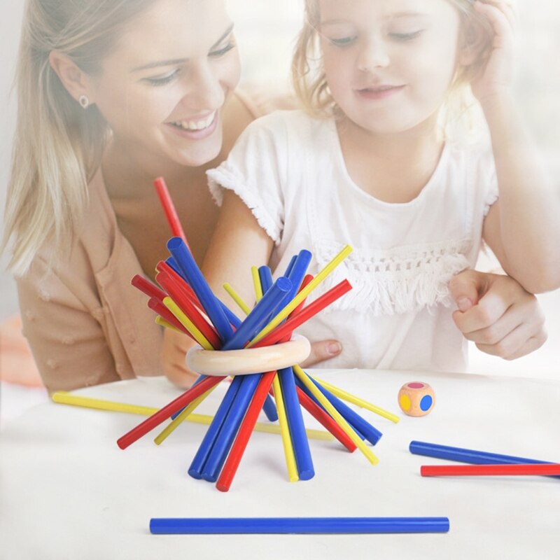 1 Set Houten Stokken Steady Stapelen Spel Speelgoed Voor Kinderen Balans Geduld Training