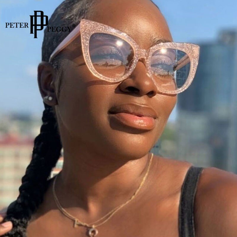 Cat Eye Oversized Glasses Frame Rivet Structure women Spectacles Frames Red Black Color Brand Eyeglasses Unisex