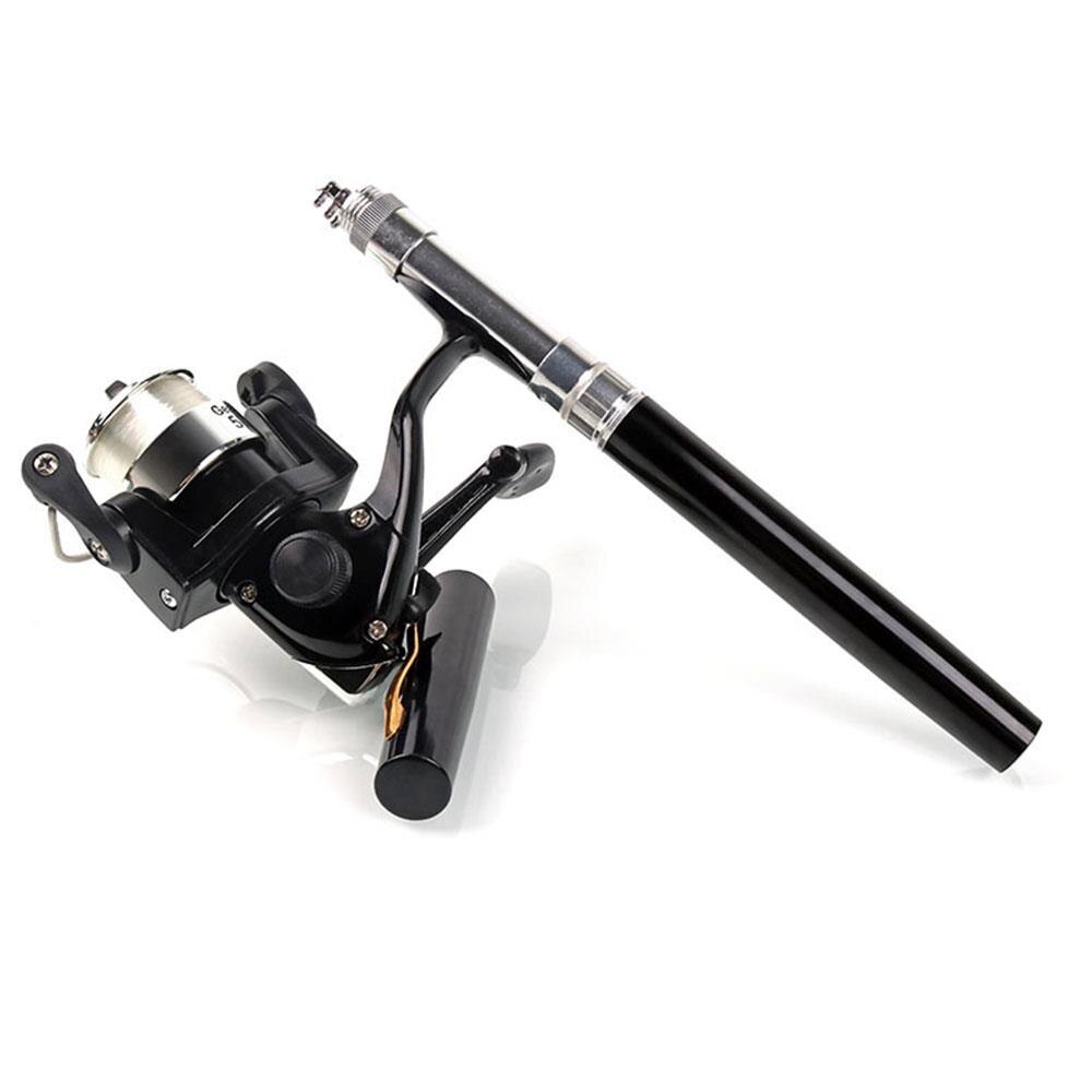 Casting Rod Fishing Reel Fishing Pole Fishing Rod Angling Tool Carbon 5 Color Mini Pen Fish Rod Portable: Black