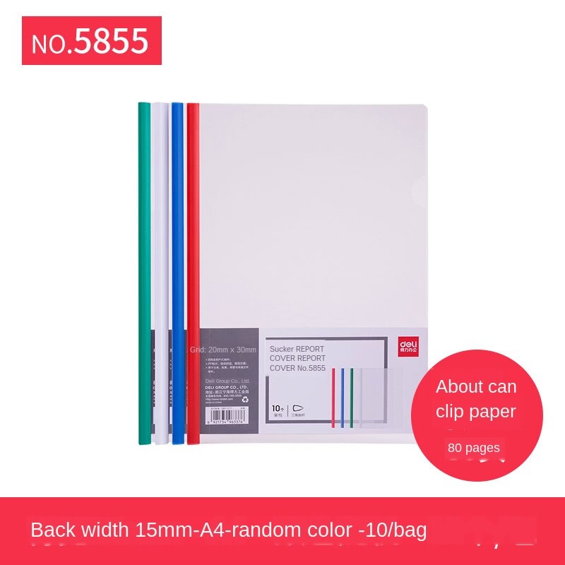 A4 drążek sterowniczy folderu teczka cv folderu papier testowy klip z tworzywa sztucznego dźwignia klip 10 sztuk przejrzyste klip szerokość oparcia 5/8/10mm: zestaw meal 3