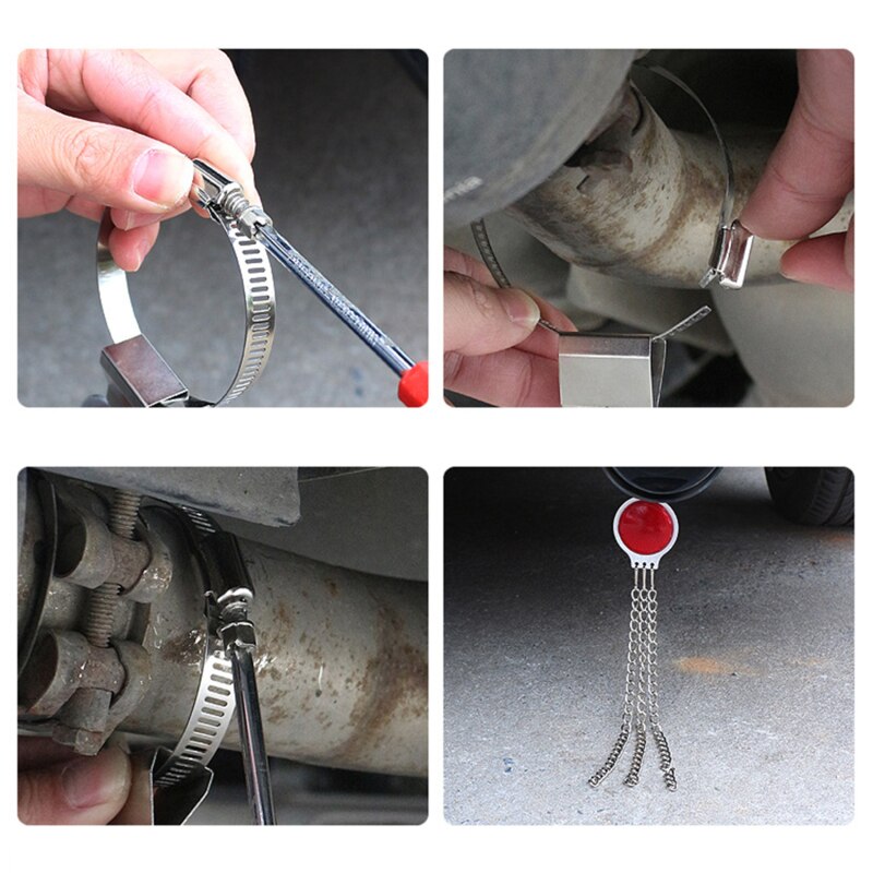 Universele Auto Ronde Elektrostatische Voorkomen Grond Riem Voertuig Waarschuwing Auto Antistatische Grond Draad Metalen Reflecterende Aarding Strip