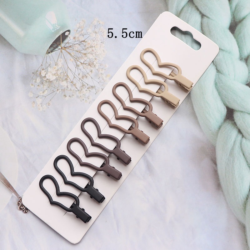 8 unids/set de pinzas para el cabello cuadradas ovaladas de estrella esmerilada Vintage para mujeres y niñas, horquillas de aleación encantadoras para adultos, pasadores dulces, accesorios para el cabello: Marfíl