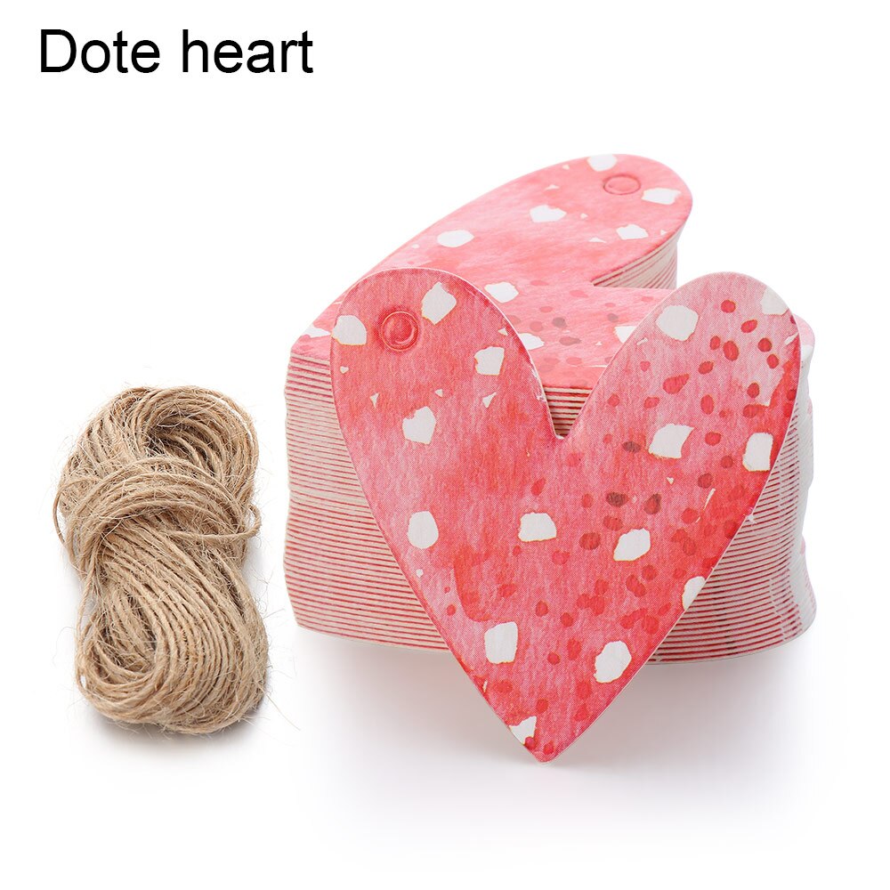 Étiquettes papier Kraft cœur à accrocher 50 pièces | Étiquettes autocollantes Kraft pour emballage de , décorations de fête: Dote heart