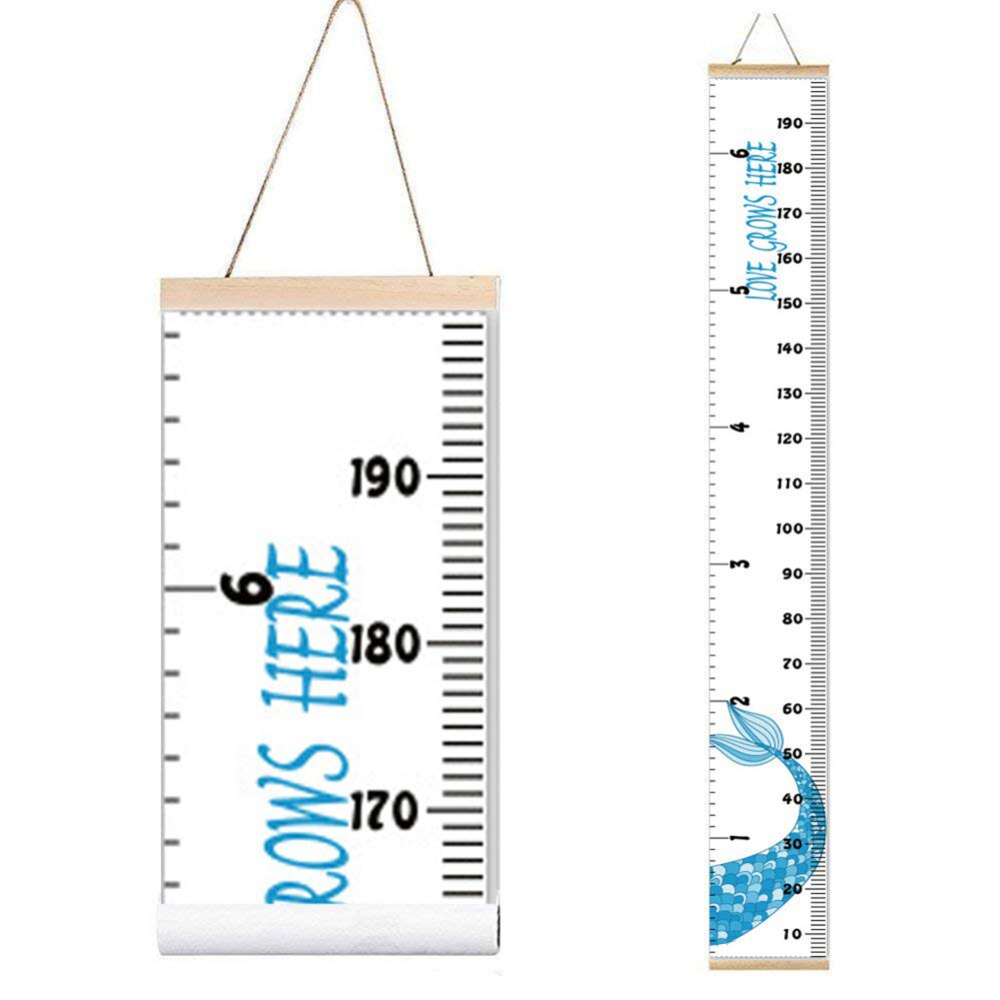 Baby Measurement accurate Height Growth Chart Hanging Ruler Measurement Chart Wall Decor for Kids Height Growth Chart: Blue