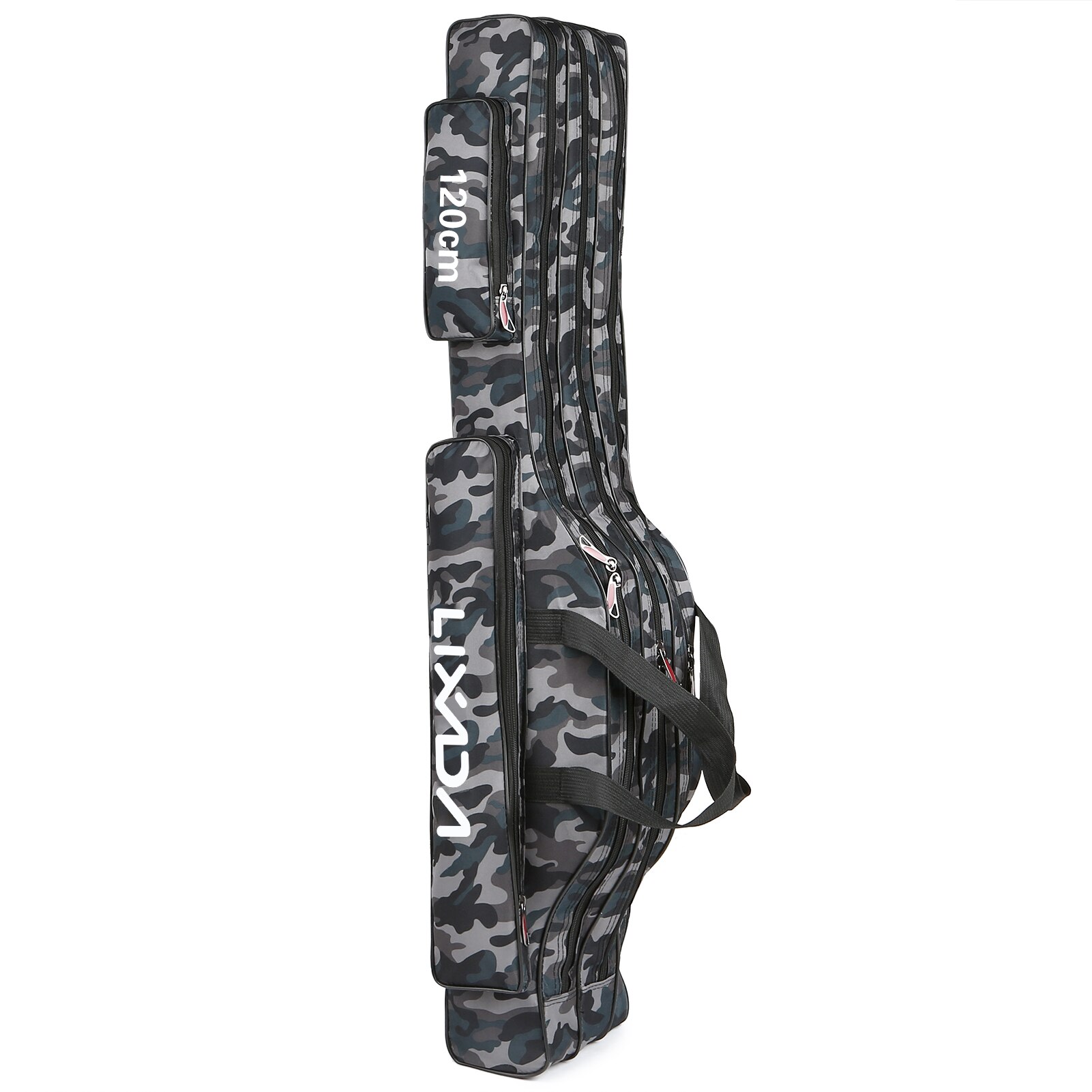 Lixada-bolsa para caña de pescar de 3 capas, caña de pescar portátil para estuche de transporte, carrete de pesca, bolsa de almacenamiento de hombro, 90cm/120cm/150cm: A 120cm Camouflage