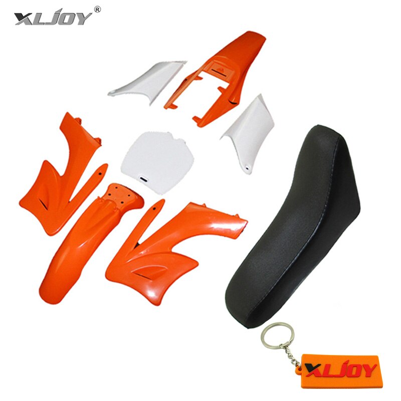 Xljoy plast fender fairing kits 7 stykker + skum sæde til kinesisk 2 tak 47cc 49cc apollo orion mini snavs cykel børn minimoto: Orange