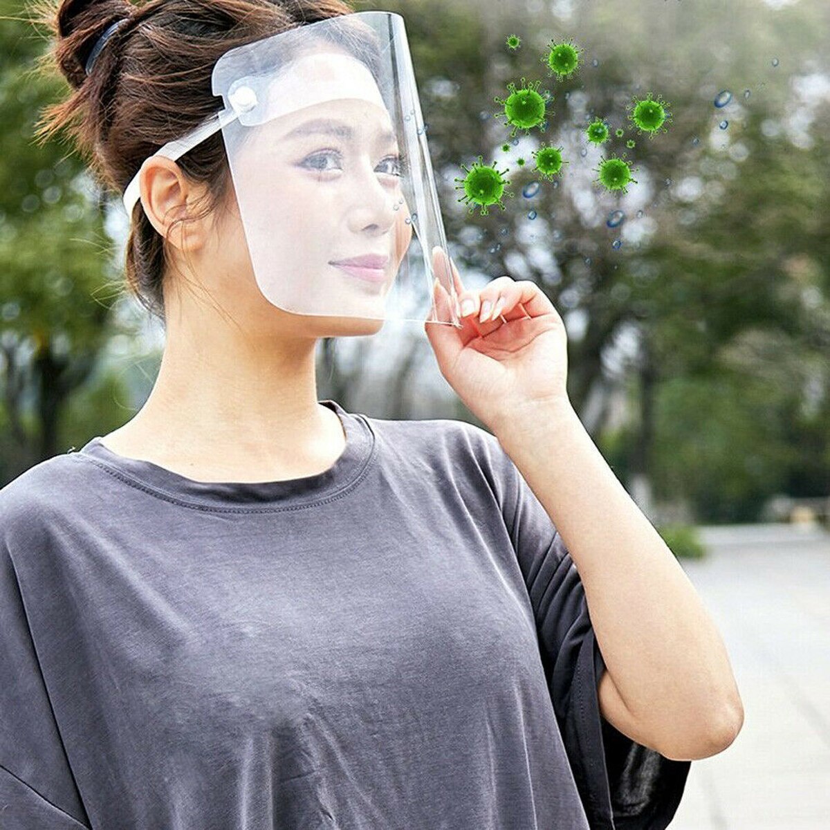 Adjustable Full Face Shield Clear Flip-Up Visor Industry Hats