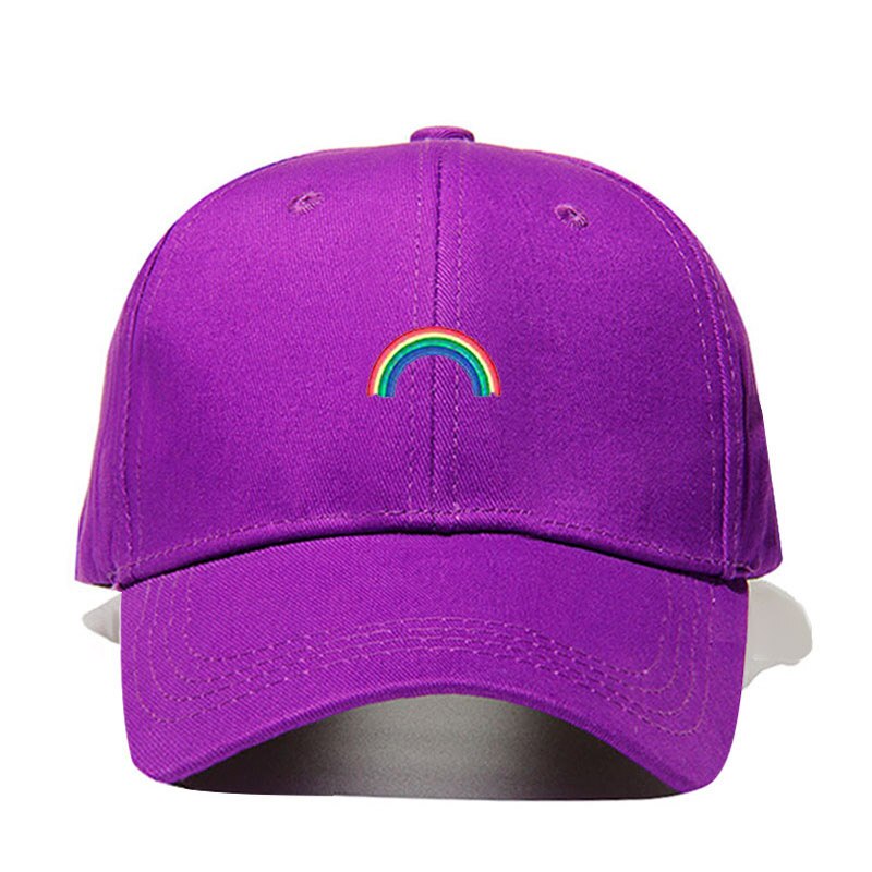 Nuovo Berretto da Baseball Del Ricamo Arcobaleno Papà Caps Unisex Degli Uomini Delle Donne Del Cappello di Snapback Berretto Da Baseball del Cotone Dropshipping: VIOLA