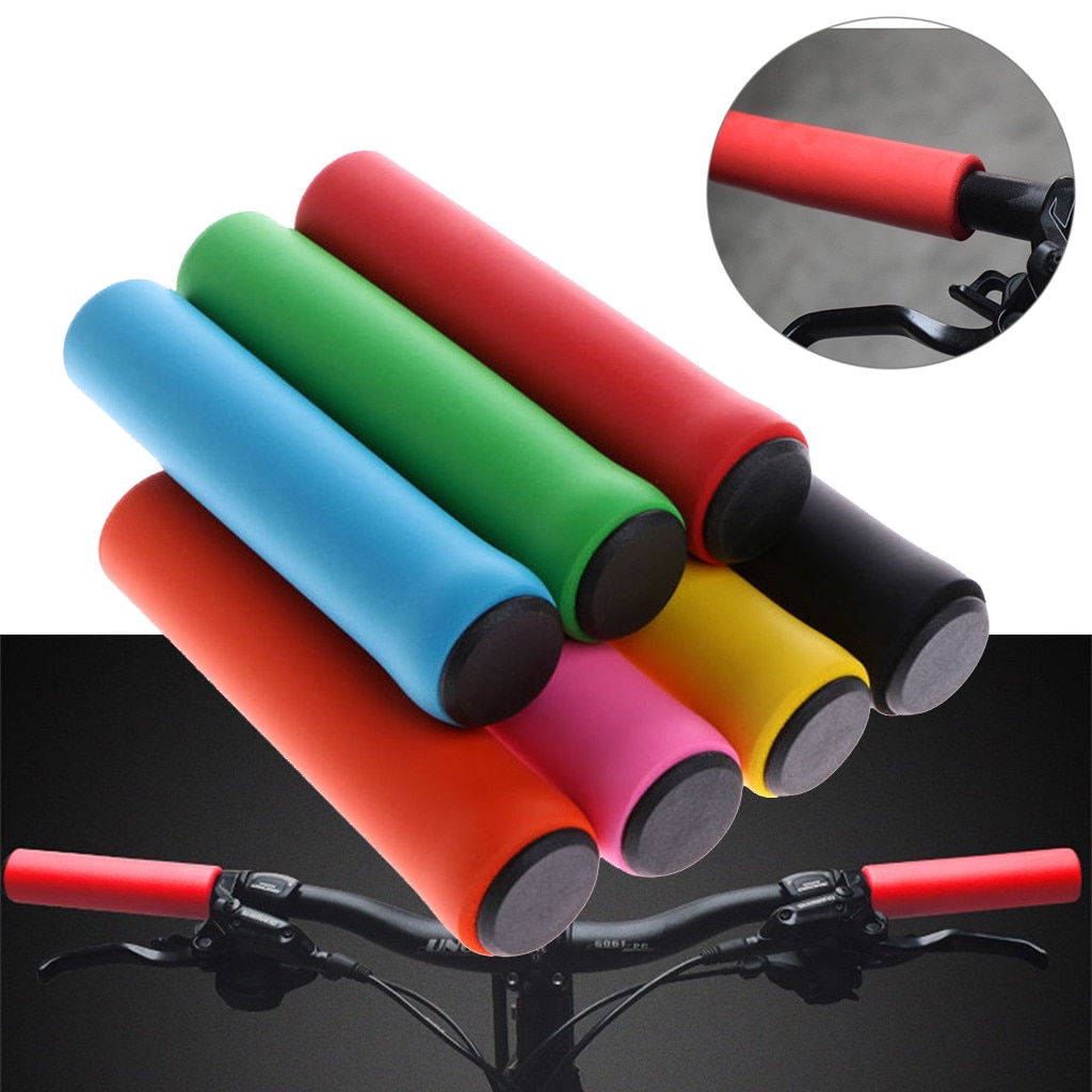 1Pair Silicone Cycling Bicycle Grips Outdoor MTB Mountain Bike Handlebar Grips Cover Anti-slip Strong Support Grips Bike Part