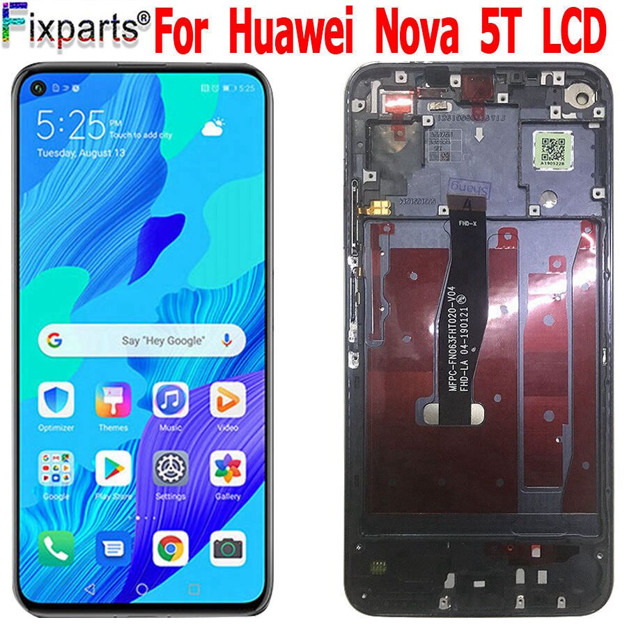 Originele Display Voor Huawei Nova 5T Lcd Touch Screen Digitizer Met Frame Voor 6.26 "Huawei Honor 20 lcd YAL-L21 Display