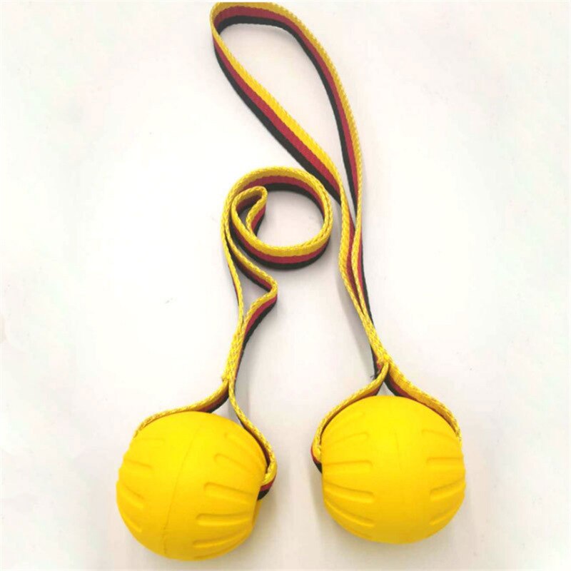 Hundeleker gummi trening ball bite morsom valp tyggeleker leke solid med tau hund kjæledyr forsyninger godteri farger: 9cm flagg tau ball