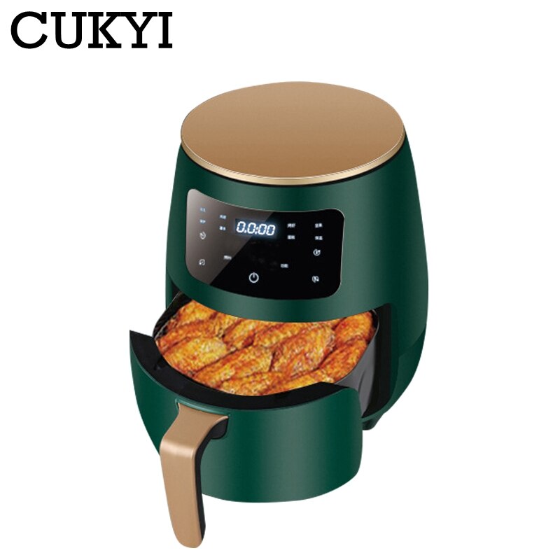 CUKYI 4.5L Household Electric Air Fryer Multifunction Oil-free Smokeless Baking Oven Non-stick Automatic Healthy BBQ Machine