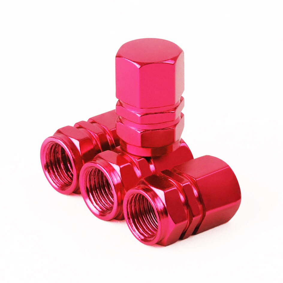 Aluminium Auto Wiel Band Ventiel Rim Stem Caps Ventiel Stofkap Wiel Banden Stem Air Dust Waterdichte luchtdicht Covers: Red