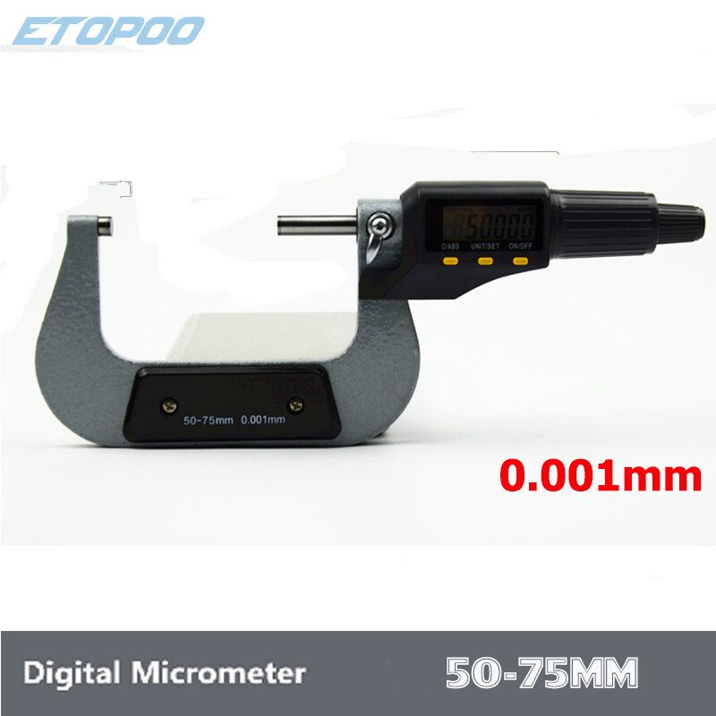 0.001mm Digital Outside Micrometer 0-25mm 25-50mm 50-75mm 75-100mm Electronic Micrometer Caliper Gauge Meter Micrometer Carbide