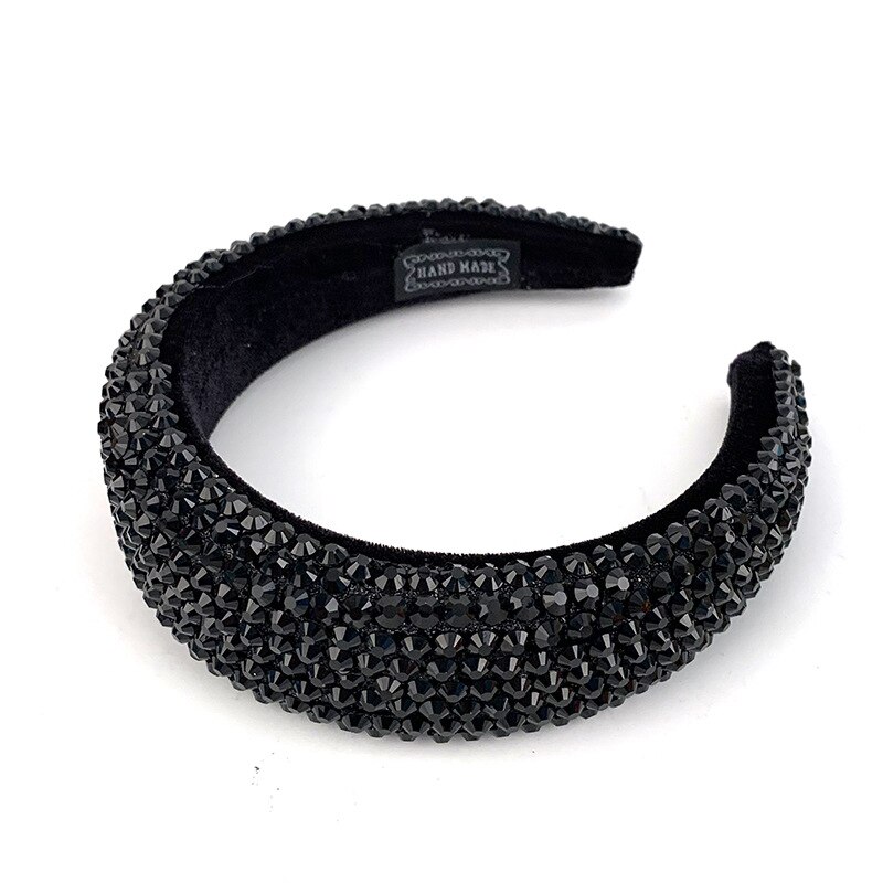 Headwear barroco bandana simulação cheia diamante bandana borda larga strass acessórios para o cabelo: 5 hei
