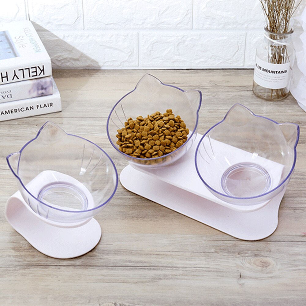 Bol antideslizante para mascotas, Bol doble para gatos, Bol para perros con soporte elevado, suministros para mascotas, bol de agua para gatos, productos portátiles para mascotas