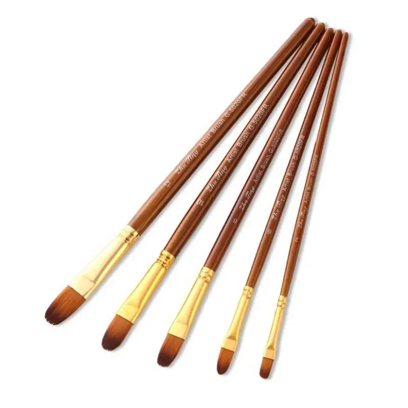 12Pcs/lot Paint Brush Set Art Drawing Brushes Wooden Handle Brushes For Acrylic Painting Supplies