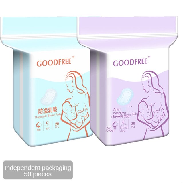 Anti-Spill Zoogcompressen Wegwerp Zoogcompressen Ultra-Dunne Ademende Borstvoeding Lekvrije Borst Pad Spill Preventie borst Pad: Independent packaging 50 pieces