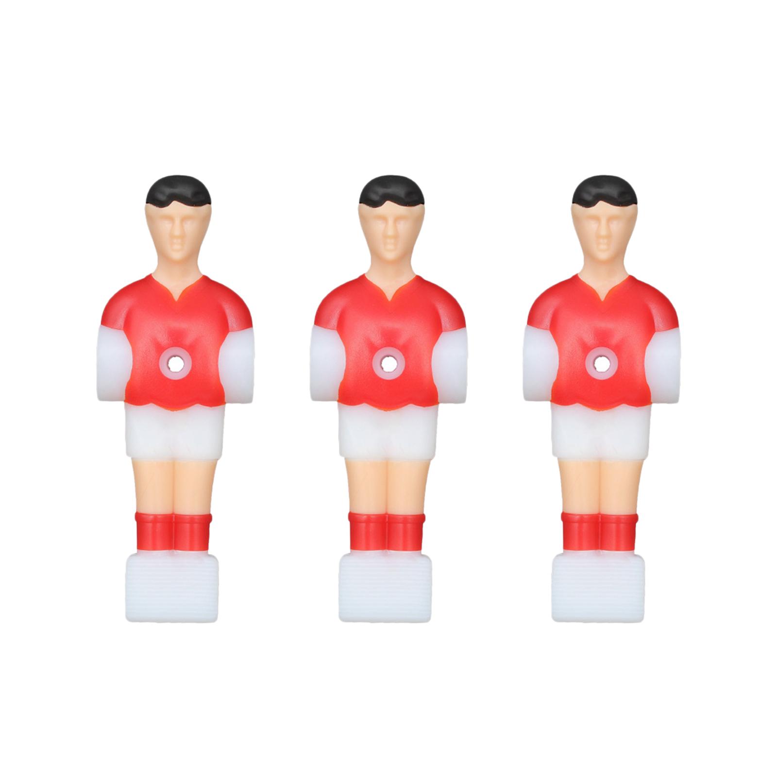3x Voetbaltafel Mannen Speler Voetballer Tafelvoetbal Mannen Vervanger Set Voor Partij Voetbaltafel Spelen Sport Indoor Games: Rood