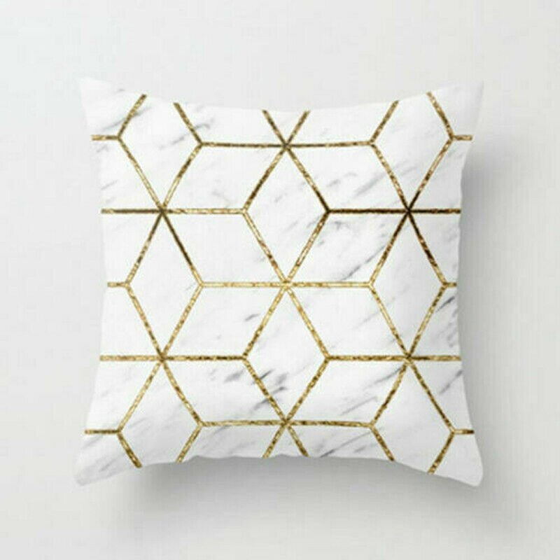 Guld geometri dekorativa örngott polyester kast randigt örngott kuddfodral heminredning kuddar 18 tum: 12