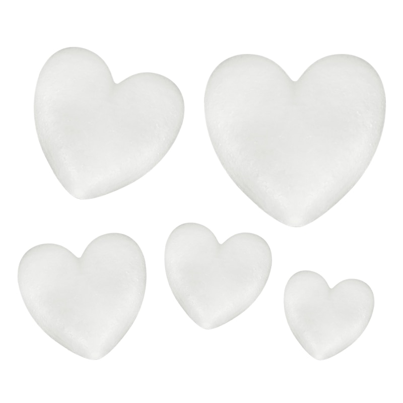 Kids DIY Foam Mold Christmas Party Decoration Supplies Polystyrene Styrofoam Foam Ball White Craft Heart-shaped Ornaments