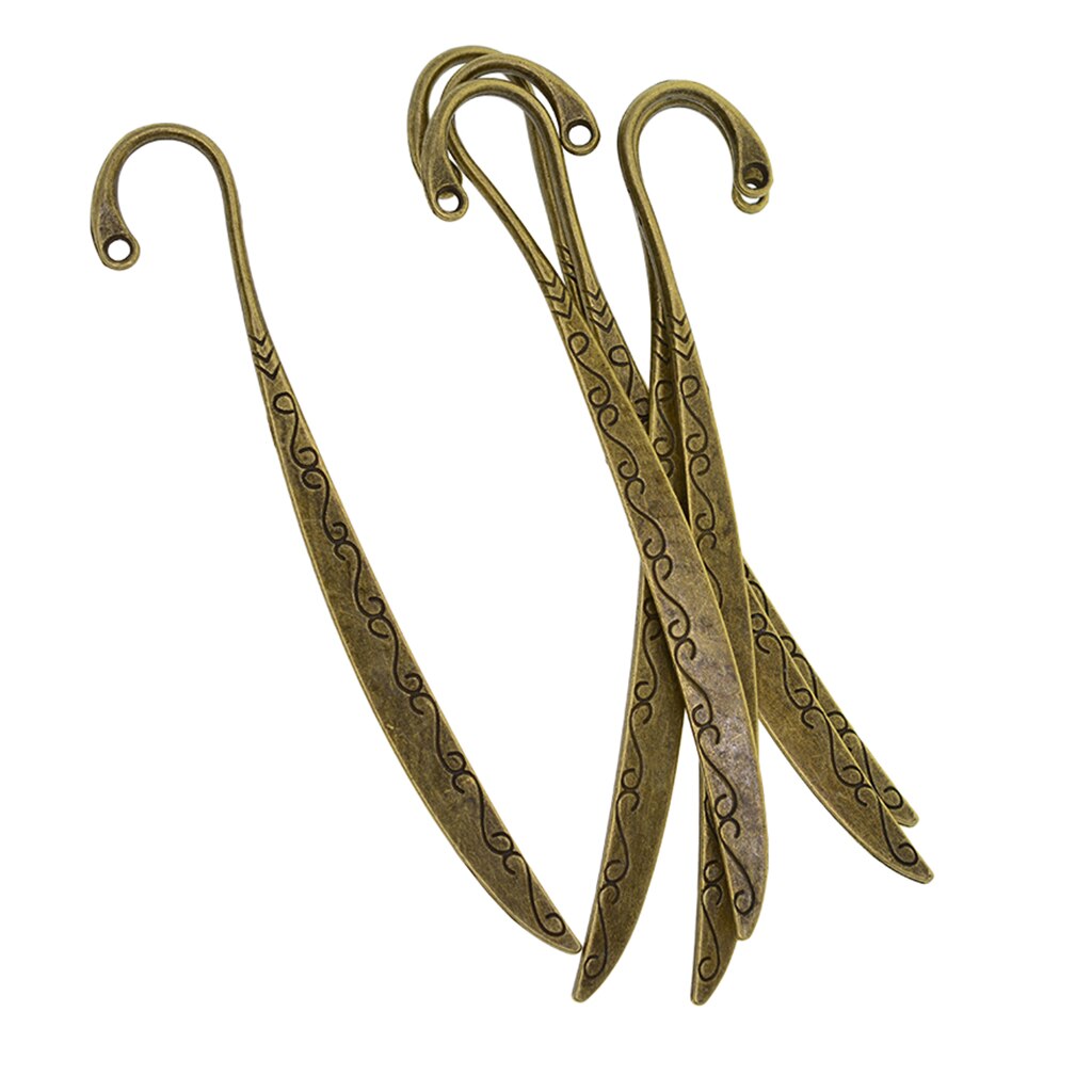 6Pcs Vintage Metal Bladwijzers Leeswijzer Boek Kantoorbenodigdheden Brons