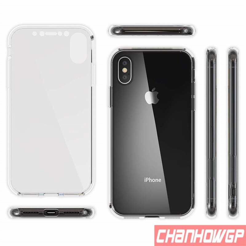 2X custodia in silicone anteriore e posteriore per iPhone X XS Max XR Cover protettiva completa per iPhone 6 6s 7 8 Plus 11 Pro Max 5 5s SE Funda