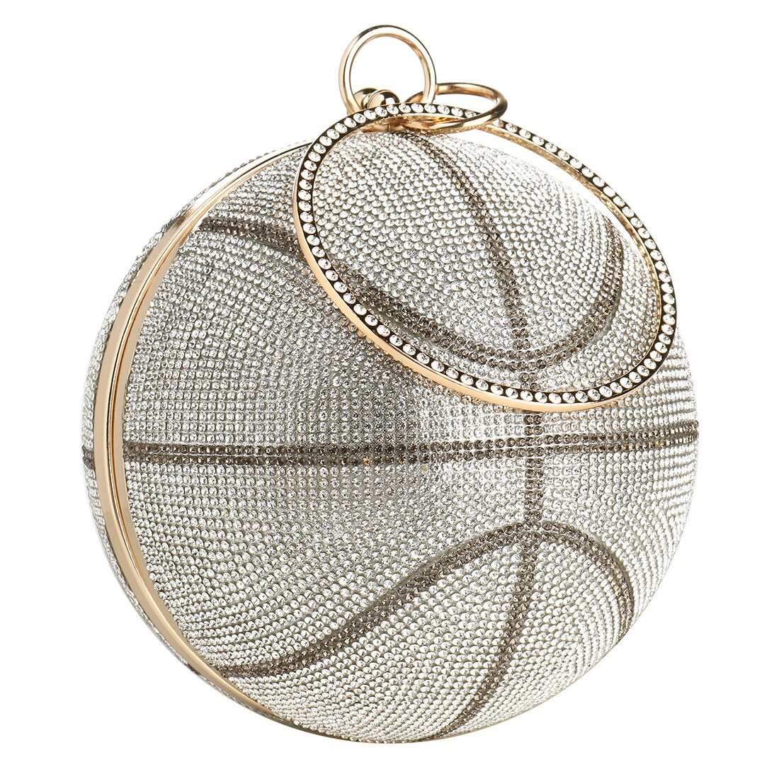 Bolsa de basquete diamante feminina, bolsa de mão de desenho bola de luxo para mulheres bolsas de festa e sacola feminina de ombro corrente bolsa de mão basquete