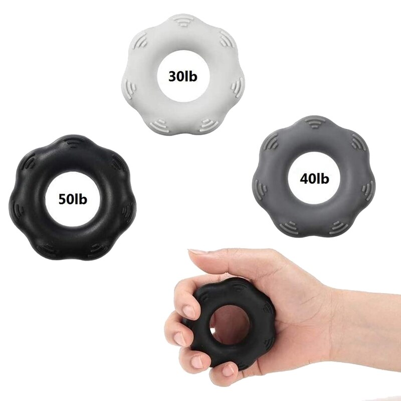 3 pakke 3 niveauer greb styrke træner, hånd greb forstærker, underarm greb træning greb træner silikone ringe