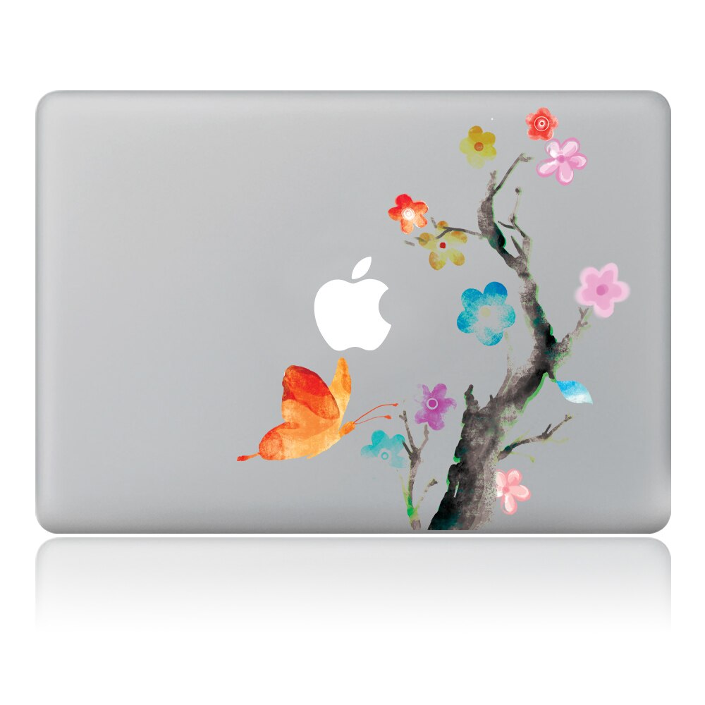 Kleurrijke vlinder fly bloom Gier stijl Vinyl Decal Laptop Sticker voor DIY Macbook Pro Air 11 13 15 inch Laptop huid
