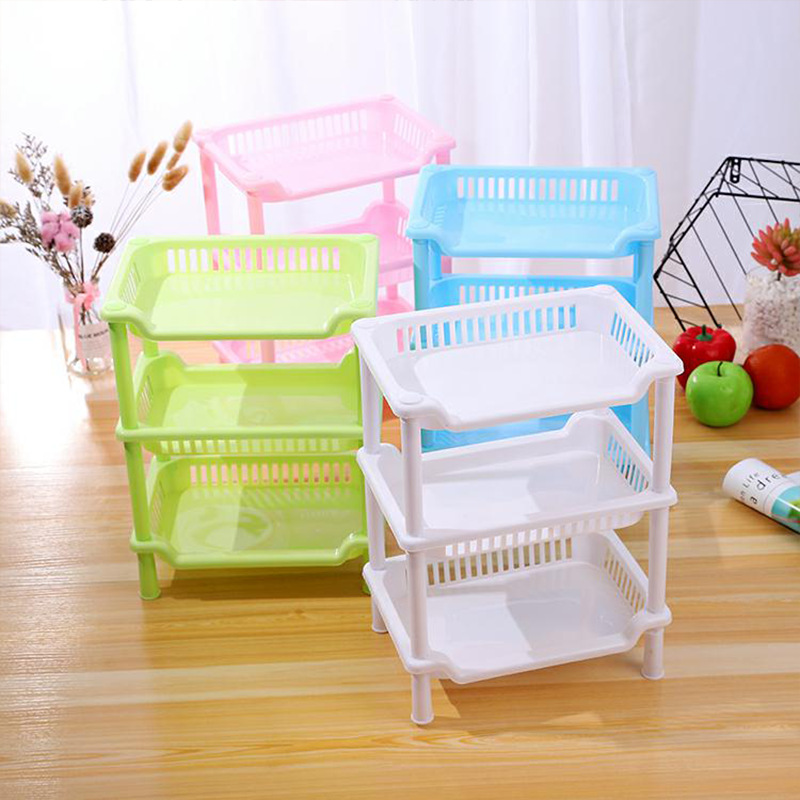 3/4 Layer Assemble Plastic Kitchen Storage Rack Bathroom Organizer Shelf Square Triangle Corner Holder Shelf Stackable