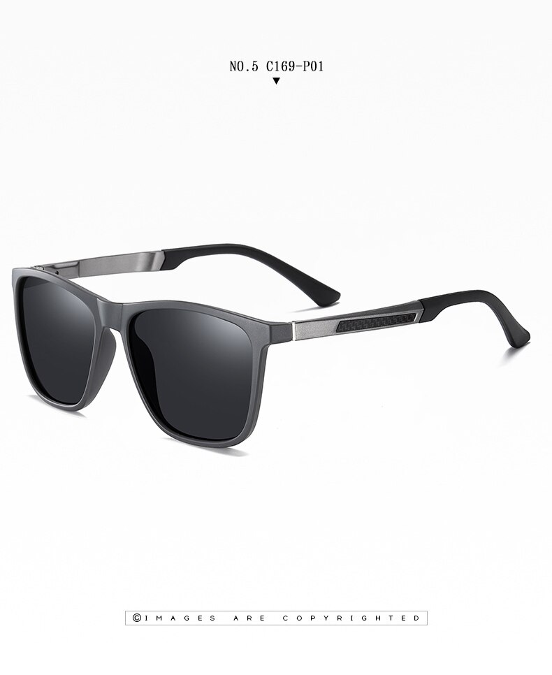 Polaroid zonnebril met aluminium montuur, sportzonnebril voor heren, gepolariseerd, retro  uv400 anti-reflectiebril voor bestuurders: St3341-no5