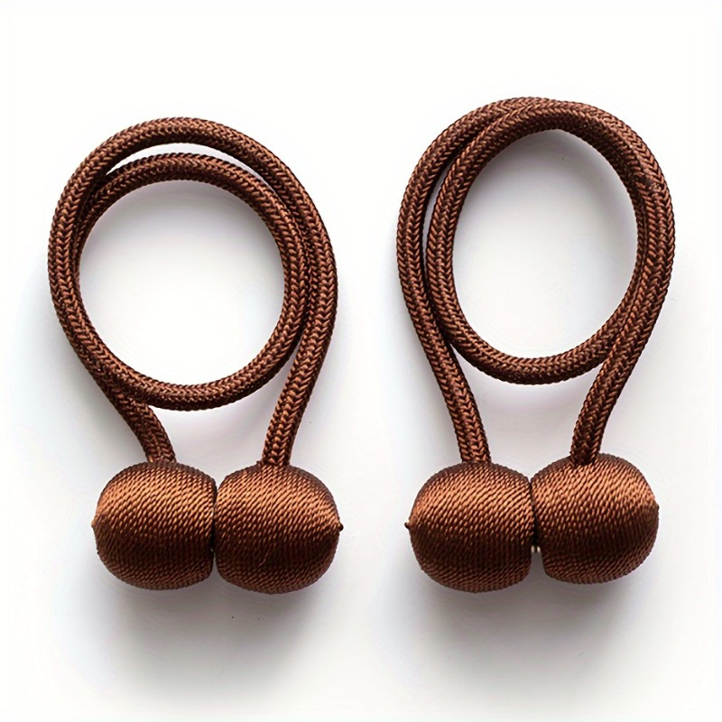 2pcs/pair Magnetic Curtain Tiebacks, Earphone Curtain Holdbacks, Bathroom Shower Curtain Accessories: Bruin