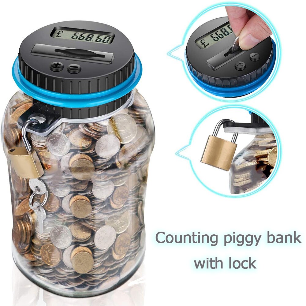 Schweinchen Bank Zähler Münze Elektronische Digital LCD Zählen Münze Krug Lagerung Kasten Münzen Lagerung Kasten Für USD Euro GBP Geld