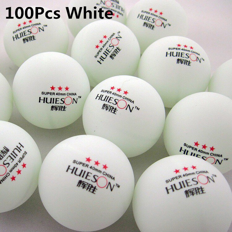 Huieson, 20 50 100 Uds., 3 estrellas, 40mm, 2,9g, blanca y naranja pelota de Ping-Pong, pelota de entrenamiento avanzada para aficionados, pelota de Ping-Pong: 100 White