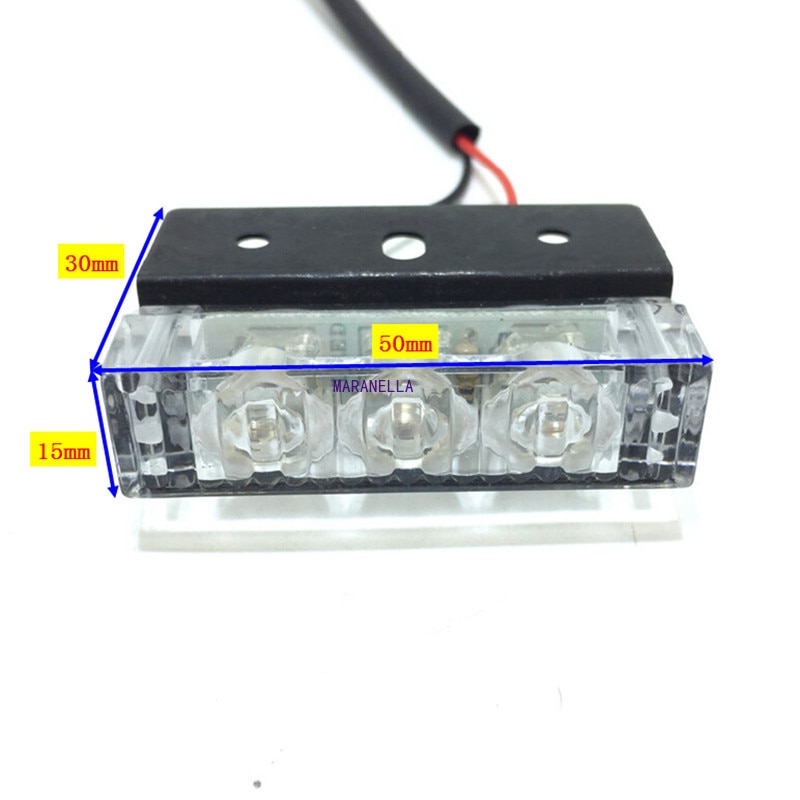 12V Car Grille Strobe Light Head LED Mini Flash la... Grandado