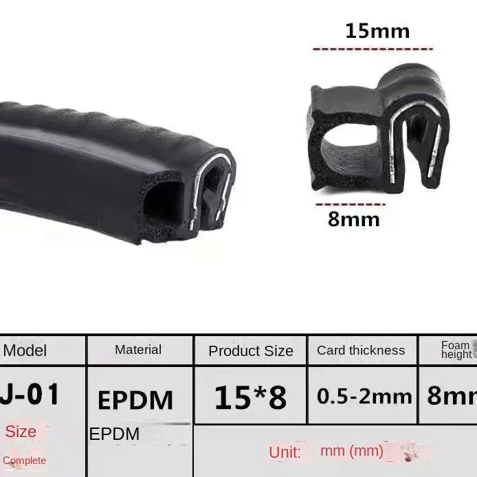 Bandes d'étanchéité en caoutchouc noires pour porte de voiture, 100cm, autocollants de scellage Double couche pour porte de coffre, isolation phonique, bande d'étanchéité intérieure: Rouge